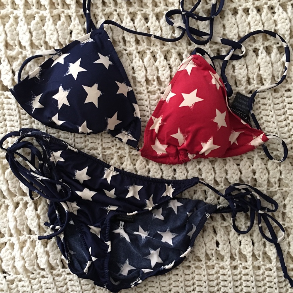 NWOT Zumiez Patriotic Bikini - Size L